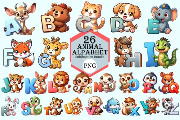 Animal Alphabet Sublimation Bundle V1: A Designer's Toolkit for Whimsical Projects