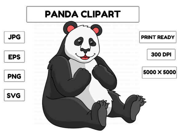 Charming Panda Animal Cartoon Colored Clipart for Creators