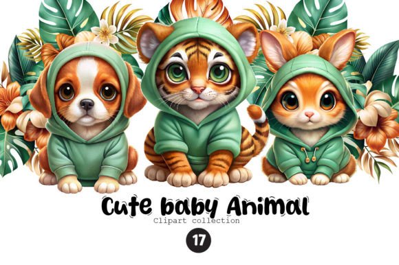 Cute Baby Animal Clipart Set: Spring Designs for Every Project