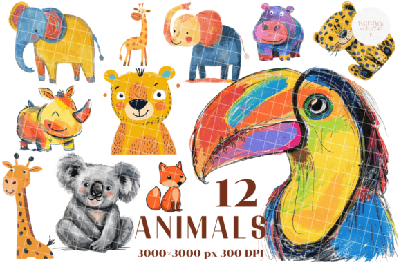 Cute Digital Animal Illustrations: Your Go-To Creative Kit