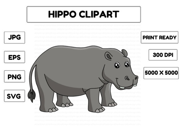 Hippo Animal Cartoon Colored Clipart: A Designer's Review