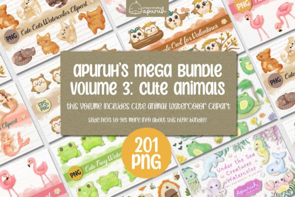 Mega Bundle VOLUME 3 | Animal Watercolor: A Designer's Asset