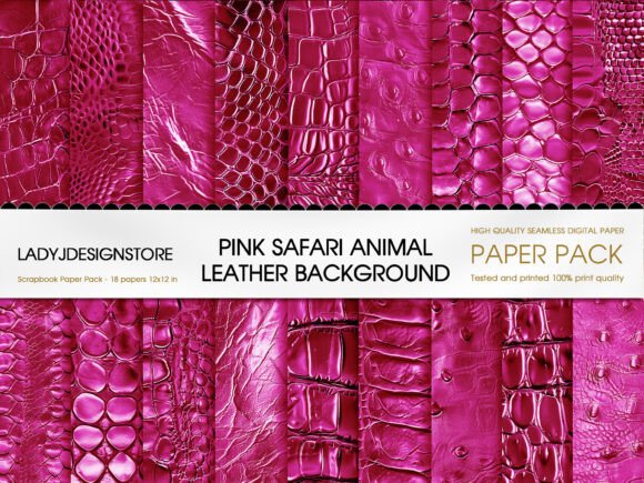 Pink Premium Animal Leather Backgrounds: Bold Safari Textures