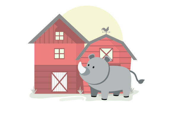 Unleashing Charm: Cute Animal Rinocheros in Modern Design